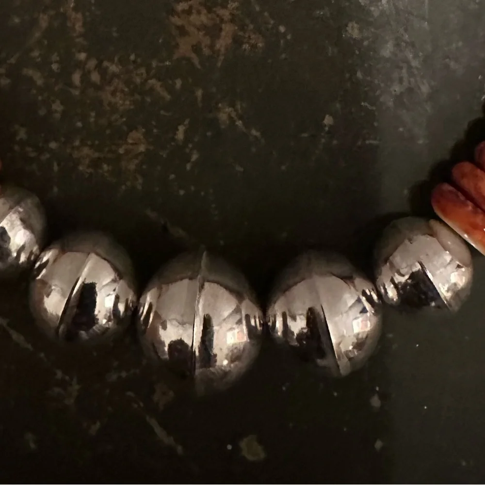 Hand Crafted  “One of a Kind” Red Spiny Oyster & Sterling Silver Necklace - Picture 3 of 3